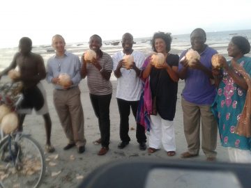 Beach, Bagamoyo, Tanzania, refreshments at the end of the day, April 2014